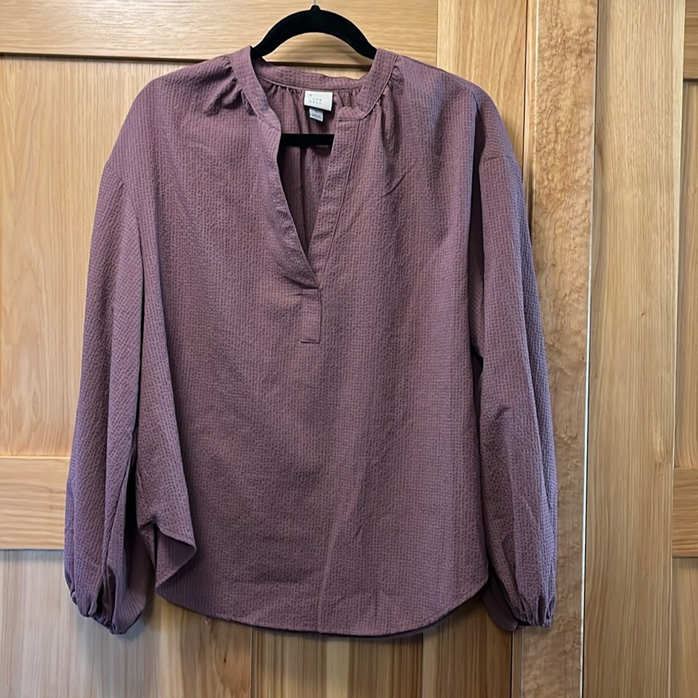 A New Day, V-neck Popover Blouse, Size Large